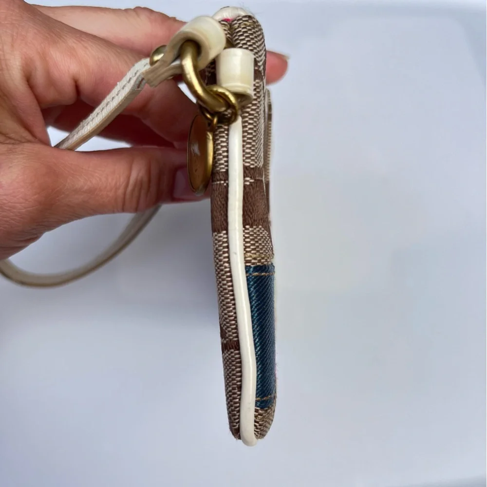 Coach Wristlet signature stripe color block